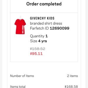 Girls size 4 GIVENCHY red dress